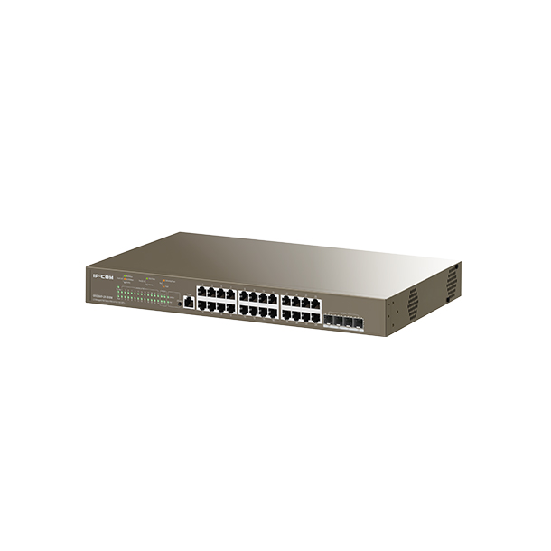 IC11017 IP-COM (G5328XP-24-410W) 24GE + 4 x 10G SFP+ L3 Managed PoE Switch, 6kV lightning protection