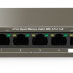 IP-COM ( G1105P-4-63W ) 5-Port Gigabit Unmanaged Switch, 4-Port PoE, STD/VLAN mode, Fanless, 6KV lighting