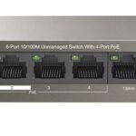 IP-COM (F1106P-4-63W) 6-Ports 10/100Mbps PoE+ Switch with 4-PoE ports, 6kv lightning protection