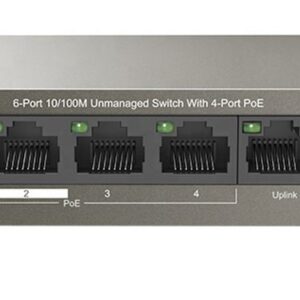 IP-COM (F1106P-4-63W) 6-Ports 10/100Mbps PoE+ Switch with 4-PoE ports, 6kv lightning protection