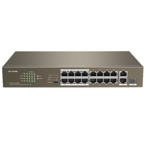 IP-COM (F1118P-16-150Wv2.0) 16FE + 2GE/1SFP Unmanaged Switch With 16-Port PoE+, 6kv lightning protection