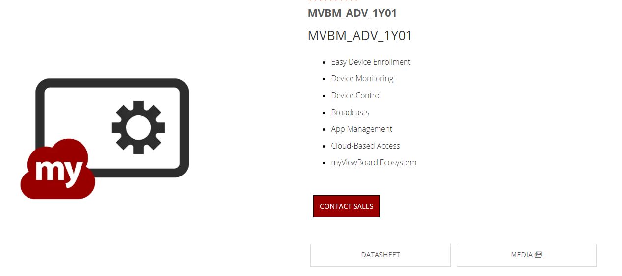 IPV-MVB-AS-1Y ViewSonic myViewBoard Manager Advanced subscription – 1 Year Licence – Contact Sales
