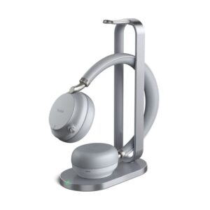BH72-UC-CH-GY Yealink BH72 Bluetooth Wireless Stereo Headset, with Charging Stand, Grey, USB-A, Supports Wireless Charging, Rectractable Mic, 40 hours battery life