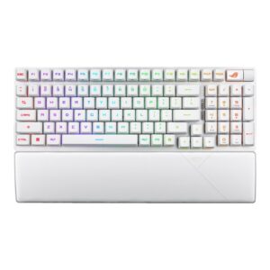 ASUS ROG Strix Scope II 96 RX Wireless Keyboard – White, USB-C / BT 5.1 / 2.4GHz, RGB Per-Key, NKRO, 8000Hz, 2m Cable, AURA Sync