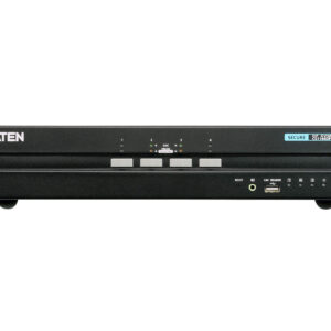 CS1144DP-AT-U Aten 4-Port USB DisplayPort Dual Display Secure KVM Switch (PSS PP v3.0 Compliant), enable and disable CAC devices by port, with CAC black