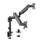 LDT48-C024 Brateck Dual Monitors Pole-Mounted Gas Spring Monitor Arm Fit Most 17′-32′ Monitors Up to 9kg per screen VESA 75×75/100×100