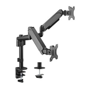 LDT48-C024 Brateck Dual Monitors Pole-Mounted Gas Spring Monitor Arm Fit Most 17′-32′ Monitors Up to 9kg per screen VESA 75×75/100×100