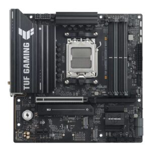 ASUS AMD TUF GAMING B650EM-E WIFI (AM5) Micro-ATX Motherboard, DDR5 256GB, 1x PCIe 5.0 x16, 3x M.2 slots, 4x SATA, Wi-Fi 6, 2.5Gb LAN, 1x HDMI