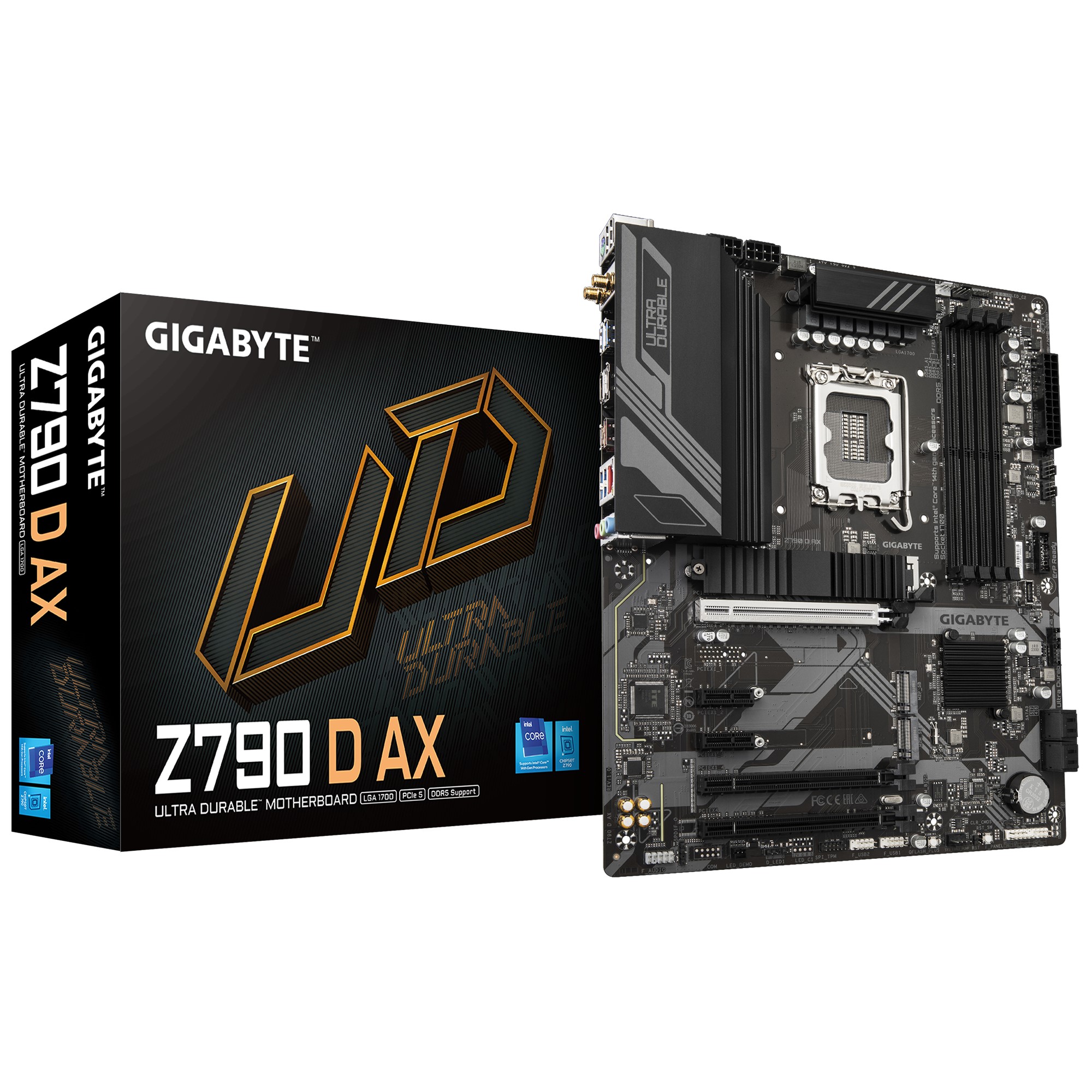 MBG-Z790DAX Gigabyte Z790 D AX Intel LGA 1700 ATX Motherboard, 4x DDR5 ~192GB, 2x PCI-E x16, 3x M.2, 4x SATA, 6x USB 3.2, 2x USB-C,2x USB 2.0