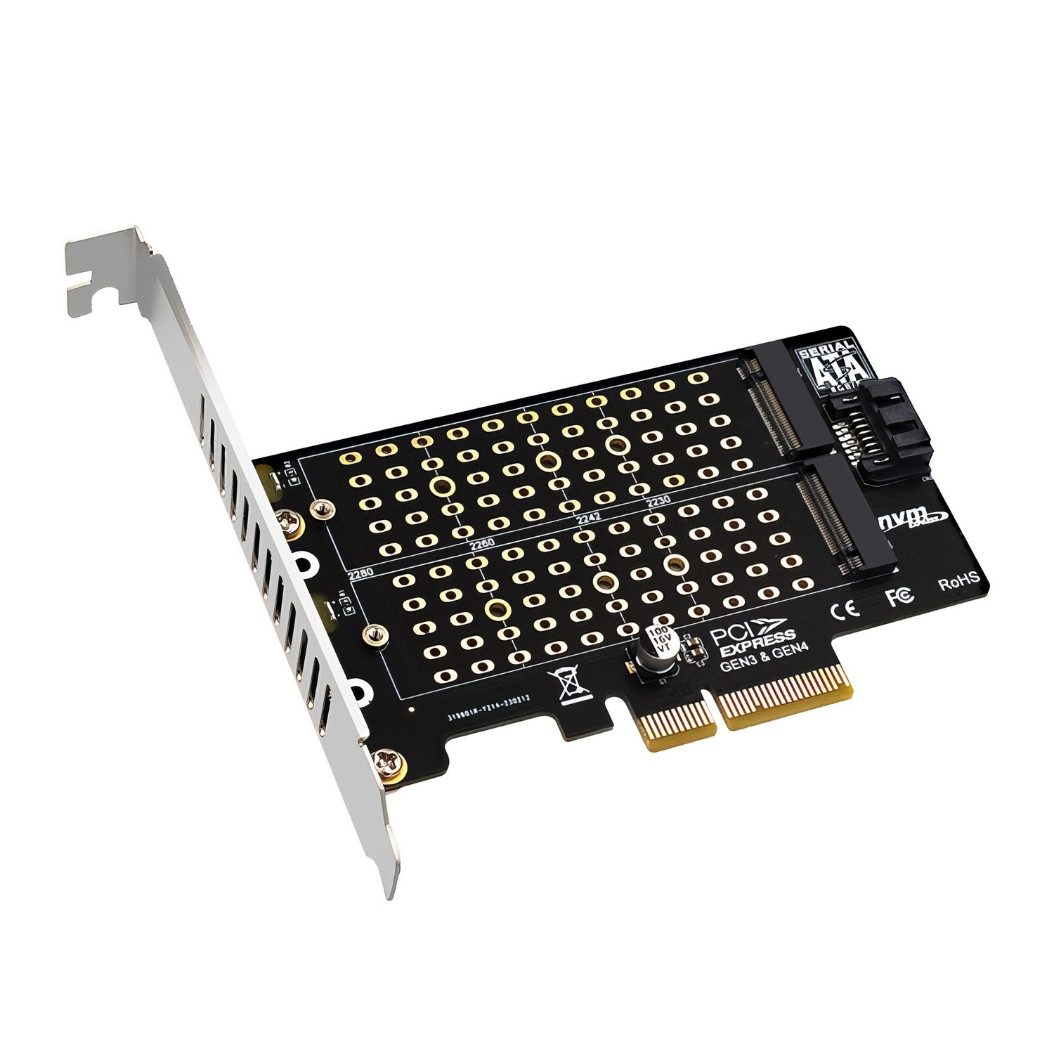 MBSI-EC412V2 Simplecom EC412v2 NVMe and SATA M.2 SSD to PCIe x4 Expansion Card
