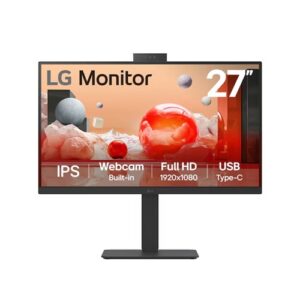 LG 27′ Full HD IPS100Hz Monitor, 1920×1080, Built-in Full HD Webcam/Mic/Speaker, LG Switch App, USB-C 90W PD, RJ45, sRGB 99%, Adj. Stand
