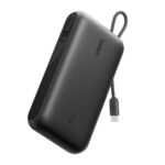 Belkin UltraCharge 20K mAh Power Bank & Display w/ Integrated USB-C Cable(20cm)-Black(BPB030fqBK),2xUSB-C(45W),1xUSB-A(18W),$2500 CEW,2 Years Warranty