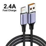 USP Lightning to USB-A Cable (30CM) Purple – Quick Charge & Connect, 2.4A Rapid Charge, Nylon Weaving,Apple iPhone/iPad/MacBook, 5 Years Warranty