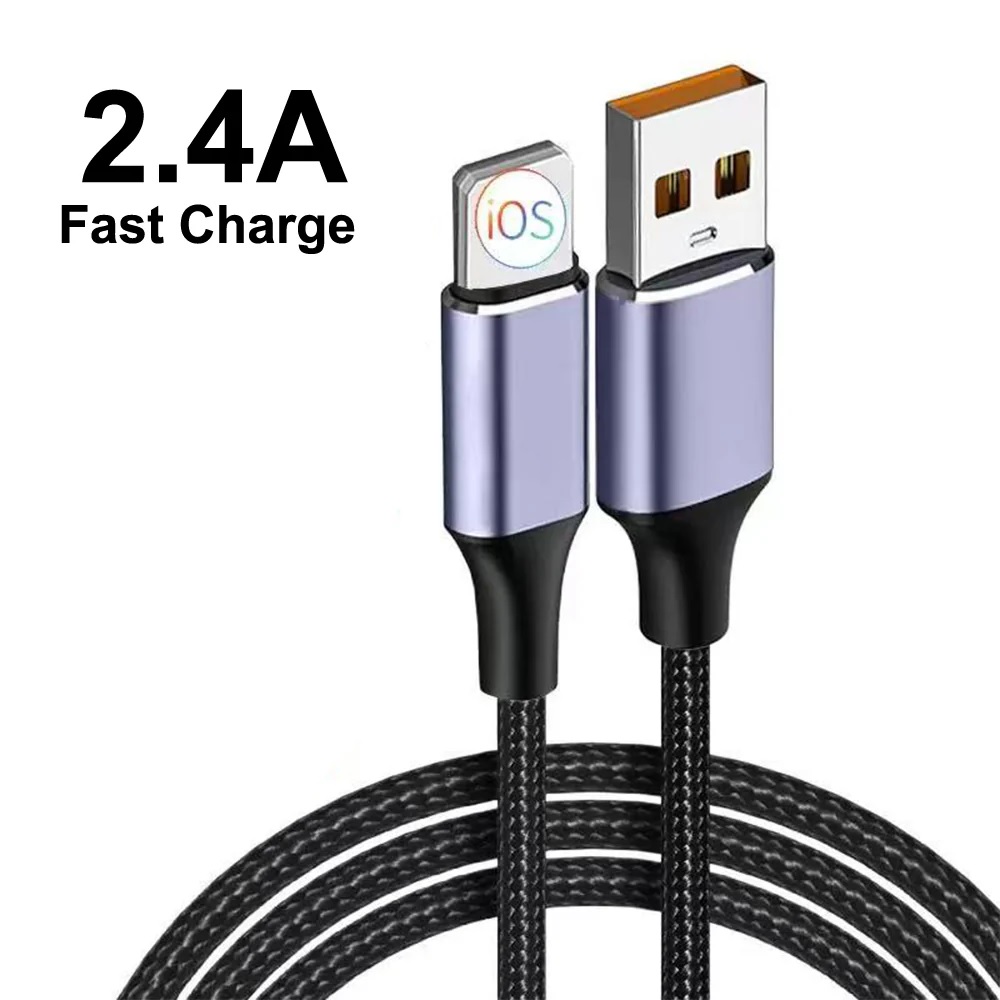MPA-PSLTA30CMBK USP Lightning to USB-A Cable (30CM) Purple – Quick Charge & Connect, 2.4A Rapid Charge, Nylon Weaving,Apple iPhone/iPad/MacBook, 5 Years Warranty