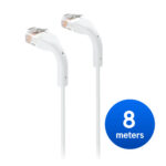 Ubiquiti UniFi Patch Cable 8m White, Both End Bendable to 90 Degree, RJ45 Ethernet Cable, Cat6, Ultra-Thin 3mm Diameter U-Cable-Patch-8M-RJ45