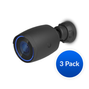Ubiquiti AI Professional UniFi Protect Indoor/Outdoor 4K PoE Camera, 3Pack-OEM, Black, Waterproof IP65, PoE+ Power, Max Power 11W, GbE RJ45 Port