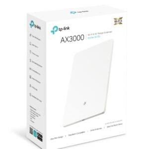 TP-LINK (E)TP-Link Archer Air E5 AX3000 Dual-Band Wi-Fi 6 Air Range Extender, 574Mbps @2.4GHz + 2402Mbps @5GHz , 8mm Ultra-thin Shell, Multiple Install Desi