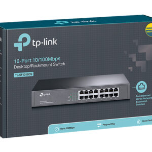 TP-LINK (E)(CH)TP-Link TL-SF1016DS 16-Port 10/100Mbps Smart Switch or wall-mounting design Plug and play 3.2Gbps Switching Capacity Auto-MDI/MDIX Supports MAC