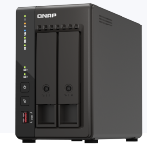 QNAP TS-253E-8G, 2-bay desktop NAS, Intel Celeron J6412 4C 2.0GHz, burst 2.6GHz, onboard 8GB RAM, 2 x HDMI