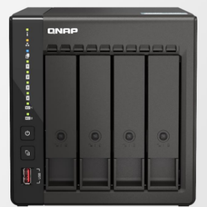 QNAP TS-453E-8G, 4-bay desktop NAS, Intel Celeron J6412 4C 2.0GHz, burst 2.6GHz, onboard 8GB RAM, 2 x HDMI