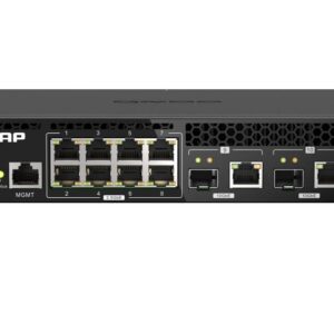 QNAP QSW-M2108R-2C, 8 port 2.5Gbps, 2 port 10Gbps SFP+/ NBASE-T Combo, web managed switch, rackmount design,