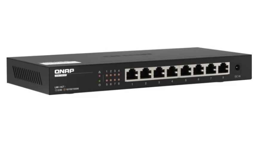 QN17062 QNAP QSW-1108-8T, 8 port 2.5Gbps auto negotiation (2.5G/1G/100M), unmanagement switch, 2 Yr WTY