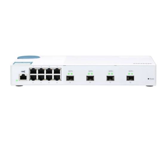 QN17077 QNAP QSW-M408S, 8 port 1Gbps, 4 port 10GbE SFP+, web management switch, 2 Years RTB