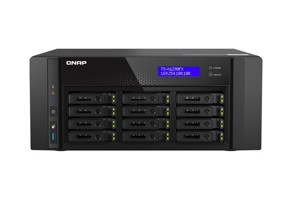 QN17234 QNAP TS-h1290FX-7232P-64G, 12-Bay U.2 NVMe PCIe Gen4 x4 all-flash desktop NAS, AMD EPYC 7232P, 12 x 2.5" U.2