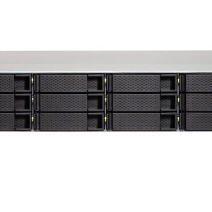 QNAP TL-R1200C-RP 12-bay rack expansion enclosure with hot-swappable HDD design, SATA 6Gbs, auto on/off with