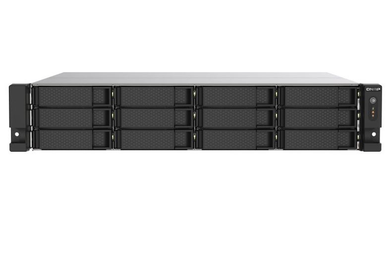 QN17373 QNAP TS-1273AU-RP-8G 12-bay rackmount NAS, AMD Ryzenâ„¢ Embedded V1500B quad-core 2.2 GHz processor, 8GB DDR4