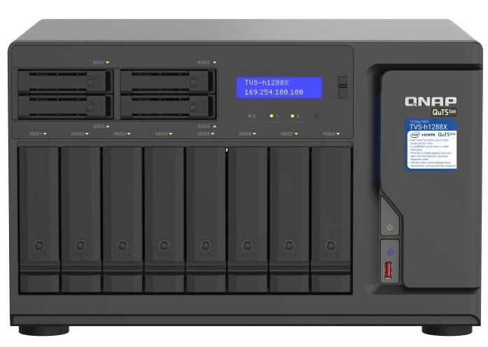 QN17505 QNAP TVS-h1288X-W1250-16G,12-Bay TurboNAS(8 x 3.5" HDD + 4 x 2.5" SSD),SATA 6G,Intel Xeon W-1250 6 cores/12