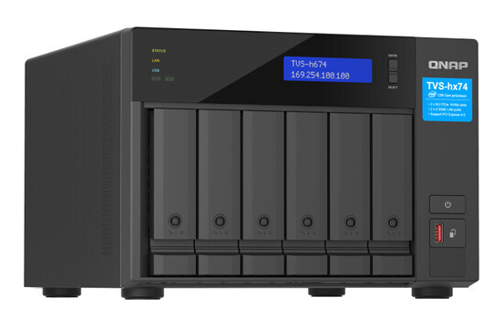 QN17506 QNAP TVS-h674T-i5-32G, 6-bay QuTS hero NAS, Intel Core i5-12400 6-core/12-thread, up to 4.6GHz, 32GB SO-DIMM