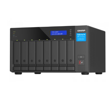 QN17510 QNAP TVS-h874-i5-32G,8-bay QuTS hero NAS, Intel® Core™ i5-12400 6-core/12-thread, up to 4.6GHz, 32GB