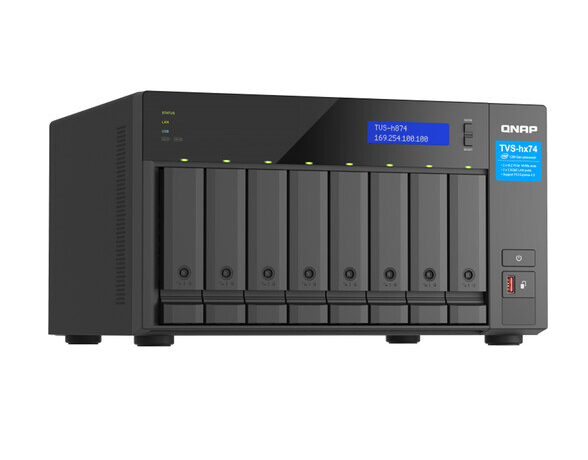 QN17511 QNAP TVS-h874-i7-32G, 8-bay QuTS hero NAS, Intel Core i7 12-core (8P+4E) /20-thread Processor, 32GB SO-DIMM