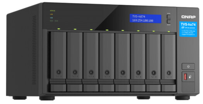 QN17512 QNAP TVS-h874X-i9-64G, 8-bay QuTS hero NAS, Intel Core i9 16-core (8P+8E) /24-thread Processor, 64GB SO-DIMM