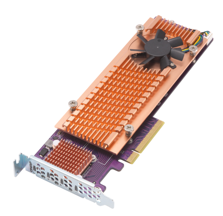 QN99751 QNAP - Quad M.2 PCIe SSD expansion card; supports up to four M.2 2280 formfactor M.2 PCIe (Gen3 x4) SSDs;