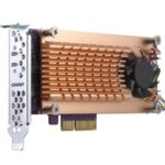 Qnap- Dual M.2 22110/2280 SATA SSD expansion card (PCIe Gen2 x2), Low-profile bracket pre-loaded, Low-profile