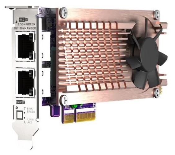 QN99791 QNAP QM2 series QM2-2P2G2T, 2 x PCIe 2280 M.2 SSD slots, PCIe Gen3 x 4 , 2 x Intel I225LM 2.5GbE NBASE-T port