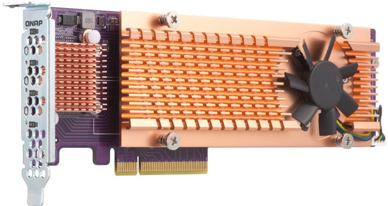 QN99801A QNAP DUAL M.2 22110/2280 PCIE (Gen3 x 4) NVME SSD EXPANSION CARD. PCIe and Lanes: PCIe Gen3 x 8. Low-profile