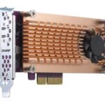 QNAP -Dual M.2 22110/2280 PCIe SSD expansion card (PCIe Gen2 x4), Low-profile bracket pre-loaded, Low-profile