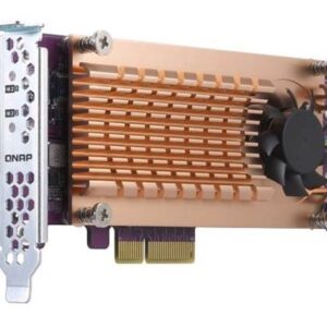 QNAP -Dual M.2 22110/2280 PCIe SSD expansion card (PCIe Gen2 x4), Low-profile bracket pre-loaded, Low-profile
