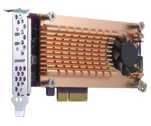 QN99807 QNAP -Dual M.2 22110/2280 PCIe SSD expansion card (PCIe Gen2 x4), Low-profile bracket pre-loaded, Low-profile