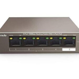 TENDA (TEF1105P-4-63W) 5-Port 10/100Mbps Desktop Switch with 4-Port PoE+