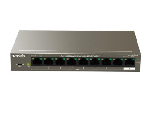 TD82010 TENDA (TEF1109P-8-102W) 9-Port Fast Unmanaged Switch With 8-Port PoE+