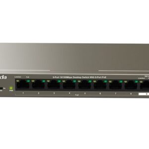 TENDA (TEF1110P-8-102W) 8-Port 10/100Mbps + 2 Gigabit Desktop Switch With 8-Port PoE+