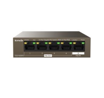 TD86049 TENDA (TEG1105PD) 5-Port Gigabit PD Switch With 4-Port PoE