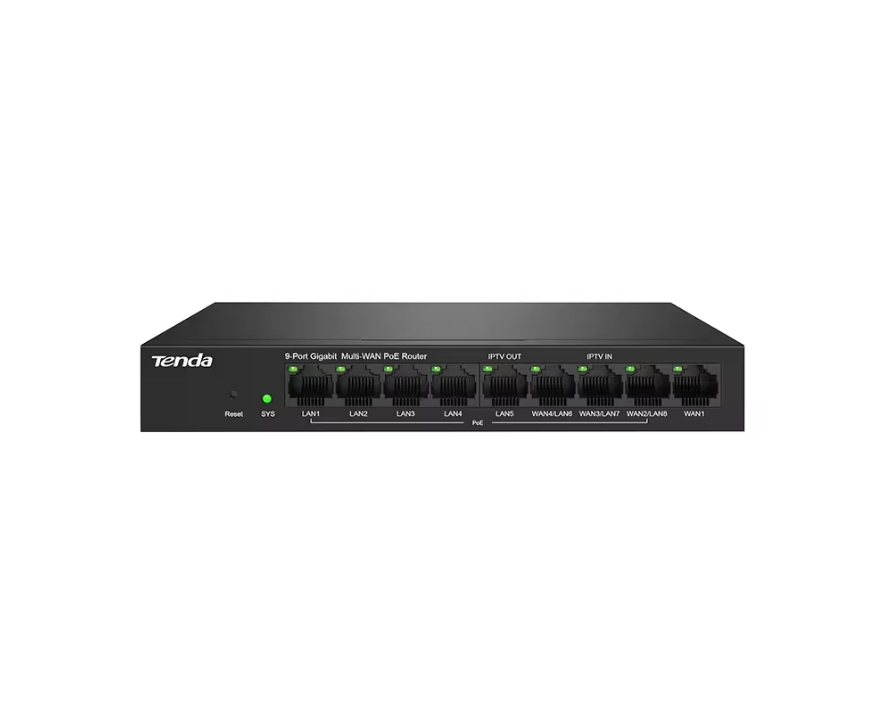 TD89032 Tenda (G0-8G-PoE)9-Port Gigabit Ethernet PoE Router with A/C