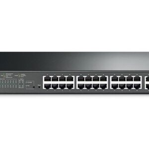 TP-Link JetStreamâ„¢ 24-Port 10/100 Mbps + 4-Port Gigabit Smart Switch with 24-Port PoE+, 5-Year WTY