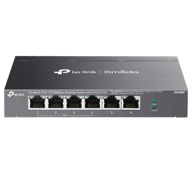 TL40110 TP-Link Omada 6-Port 10/100 Mbps Desktop Switch with 4-Port PoE+