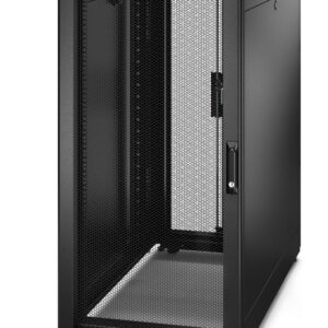 APC Easy Rack, 24U, Black, With Roof, Castors, Feet, 4 Brackets, and Side Panels, No Bottom, 1198H x 600W x 1000D mm